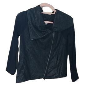 Helmut Lang Black Lamb Mixed Leather Jacket S